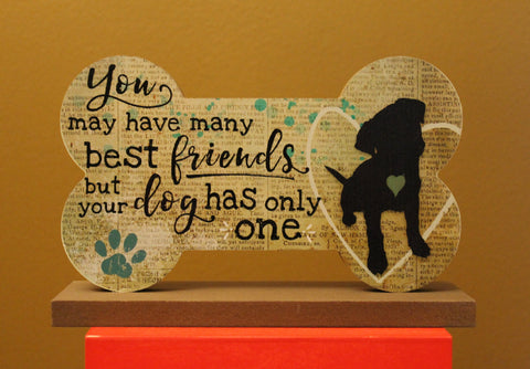 Doggie Love Quotes Wooden Sign "Best Friends"