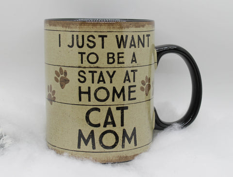 "Stay at Home Cat Mom" Mug