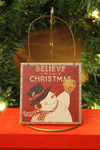 "Believe in Christmas" Wooden Ornament
